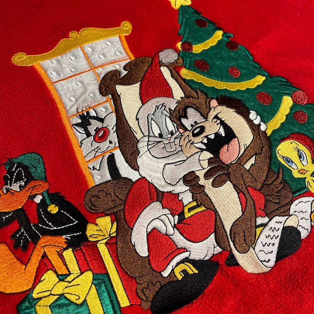 90s Y2K Warner Bros. Looney tunes Red Crewneck - Picture 3 of 5